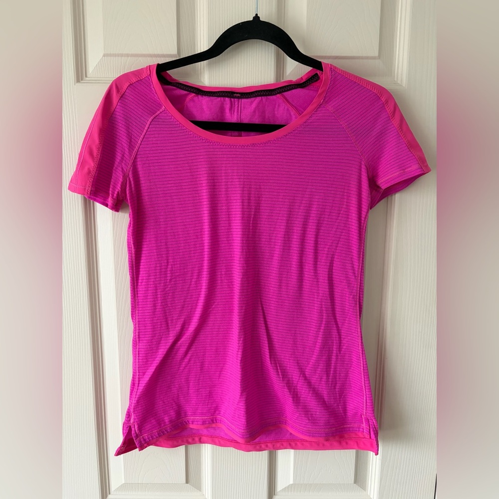 Bright Pink Lululemon Tee Shirt - Fits a Small